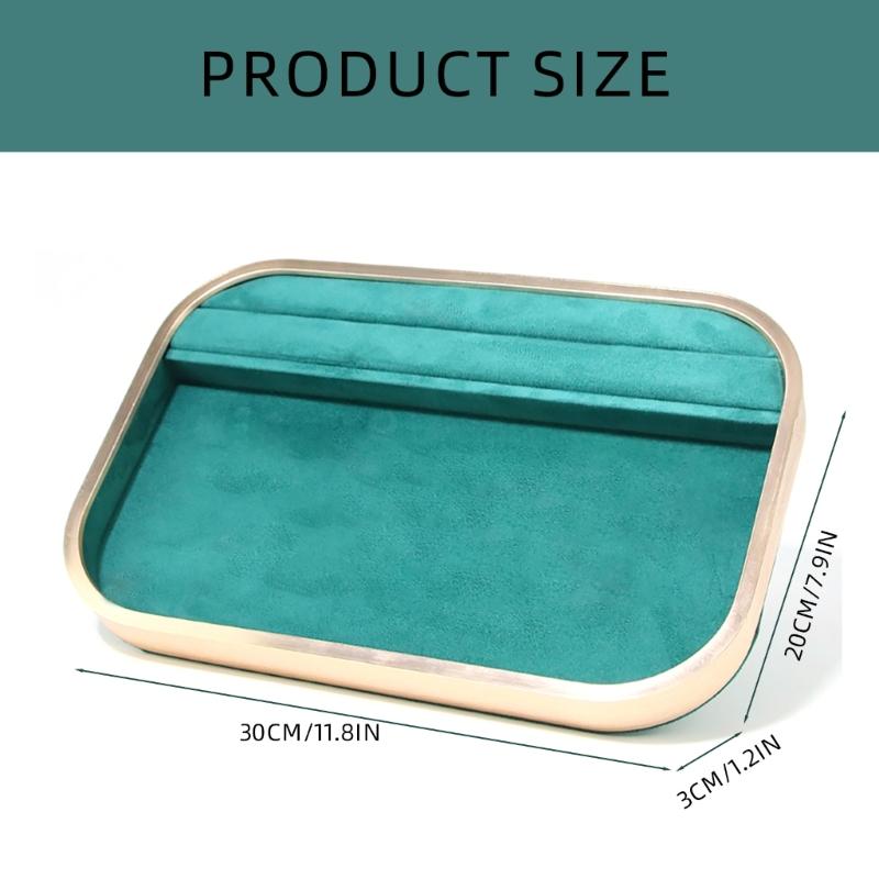 Elegant Velvets Jewelry Storage Tray Pendant Holder Elegant Jewelry Box Stackable Display Showcase Plate for Necklace