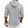 Men's Daily Loose Casual Retro Hooded Henley Long Sleeve T-shirt