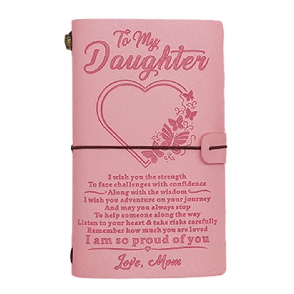 

Pink Leather Notebook Travel Diary Notepad Retro Diary Book School Style 6