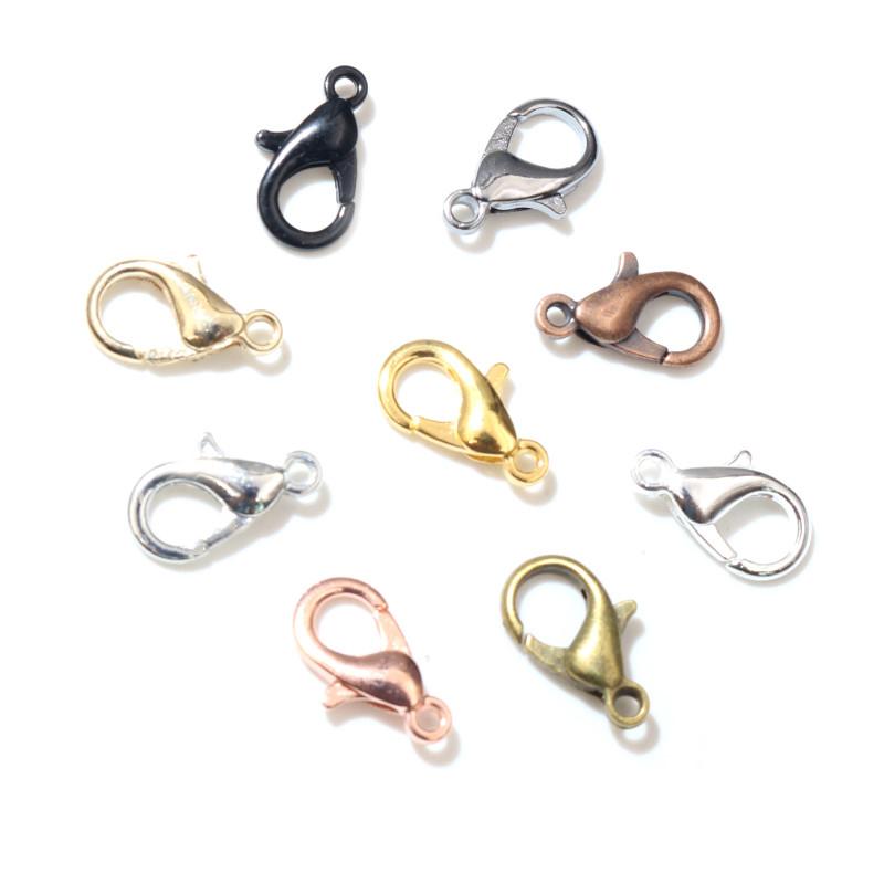 10x5mm/12x6mm/14x7mm/16x8mm 9 Färger Pläterade Mode Smyckesdelar, Legering Hummerlås Krokar för Halsband&Armband Kedja DIY