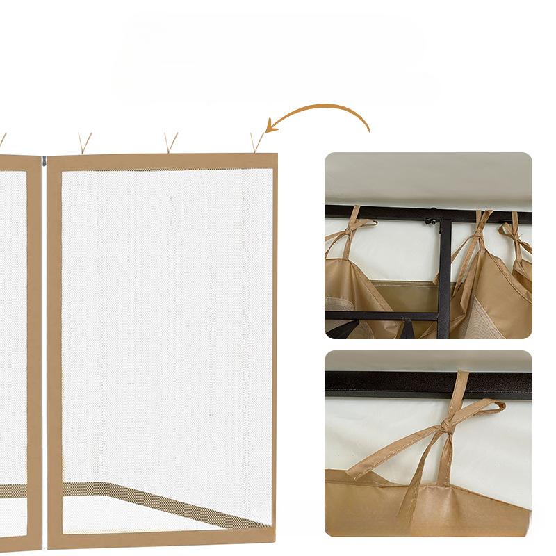 10x10ft Outdoor-Pavillon Moskitonetz Universelles Ersatz-Baldachin-Netz Seitenwandvorhang mit Reißverschluss  (Nur Moskitonetz