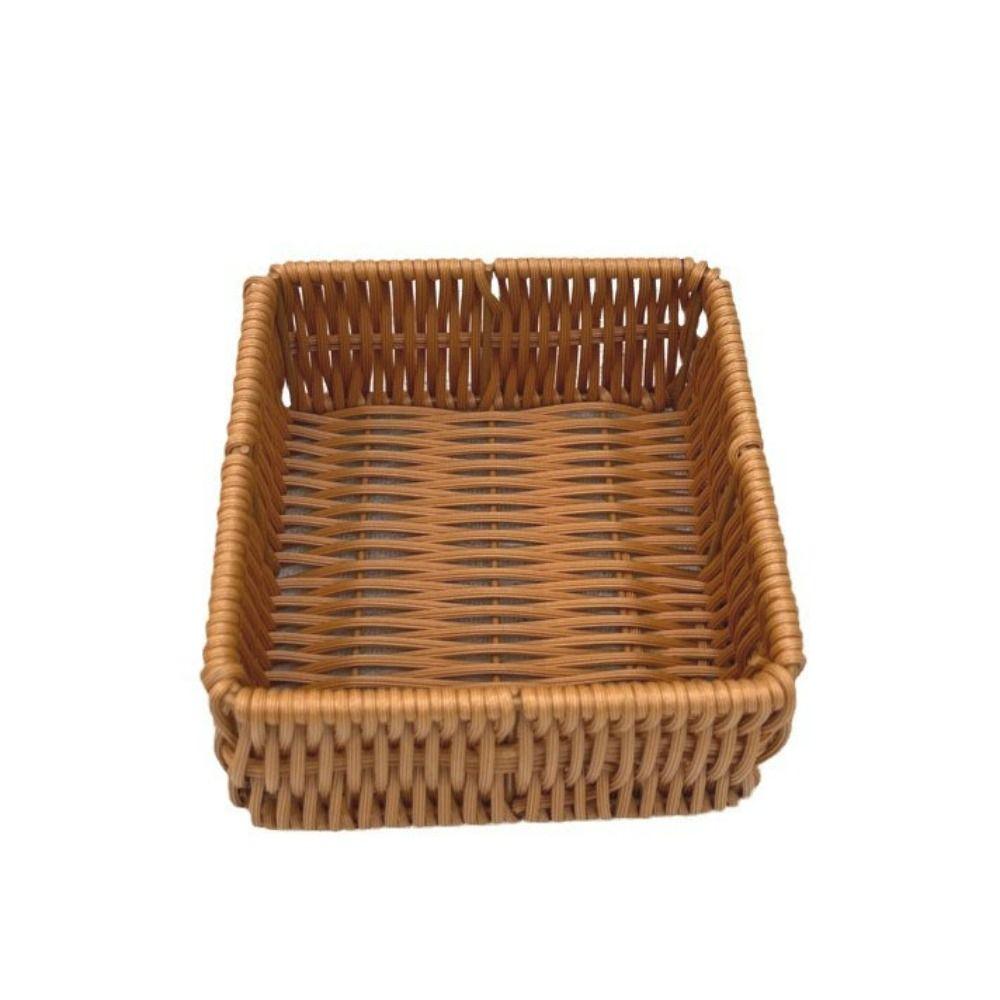 Khaki Bread Fruit Vegetables Basket Hardness Rattan Basket Restaurant Serving Tabletop Display