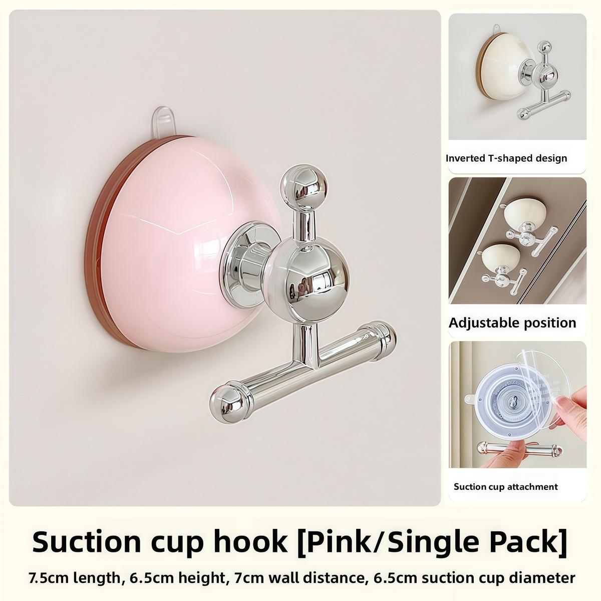 

Dopamine Absorption Batoom Hook Wall Mounted Adhesive Coat Hook Entrance No Drilling Strong Load Bearing Kitchen/Bathroom Hook розовый