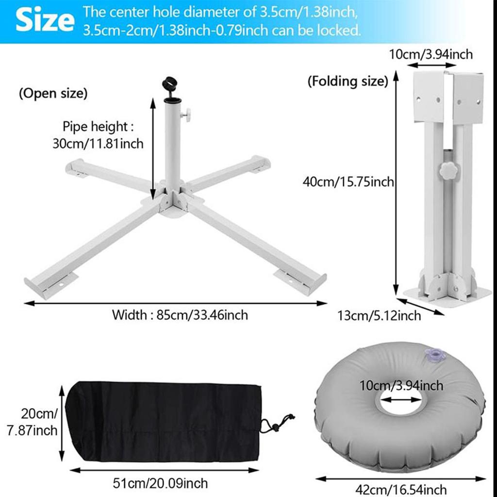 Beach Umbrella Base Outdoor Beach Umbrella Stand Heavy Duty Outdoor Sunshade Attachment Holder For Outside Travel Balcony Picnic