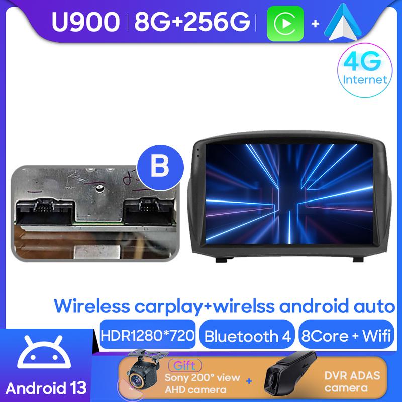 Android Multimedia For Ford Fiesta Mk 6 2008 - 2019 Car Stereo CPU Radio QLED Player Navigation Carplay Auto HDR 5G Dash WIFI BT