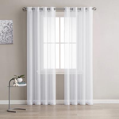 White Window Screen Material Curtain Rod Bag Buttonhole Curtain Fabric Finished Product