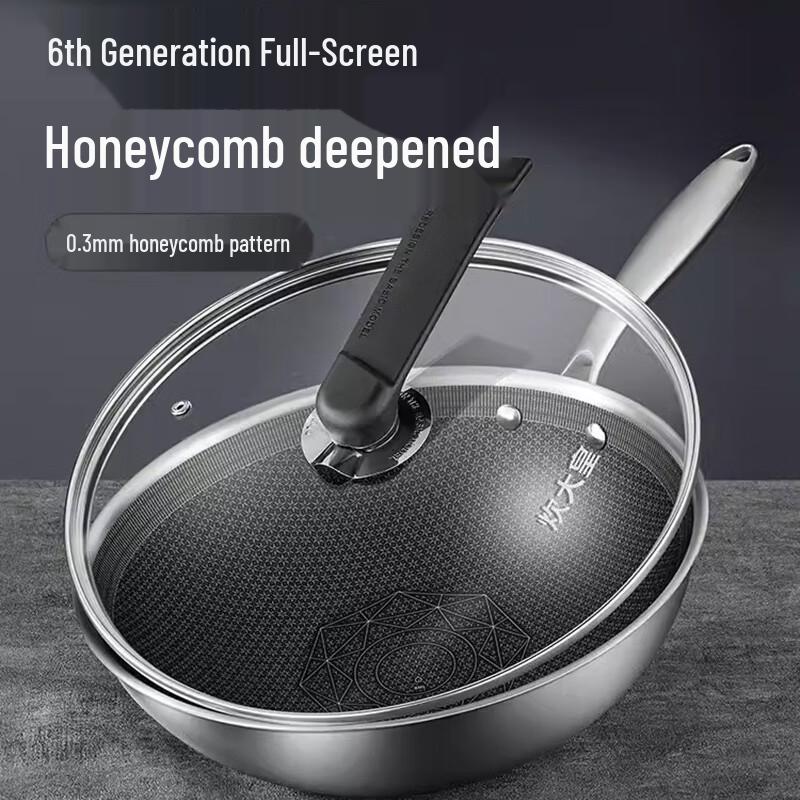 Chui Da Huang 34CM 304 Stainless Steel Wok