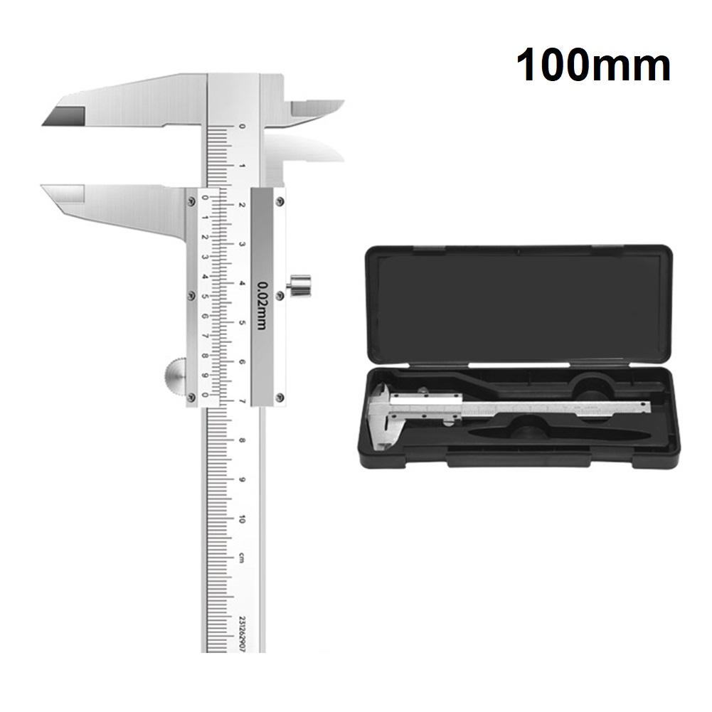 0-100mm Vernier Caliper Small Depth Gauge Household Measuring Caliper Metal Vernier Caliper Micrometer Gauge Measuring Tool