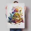 Watercolor Books Metal Signs Book Poster Wall Art Mural Custom Tinplate Sign for Wall Art Decoration Gaming Room Decoration Home