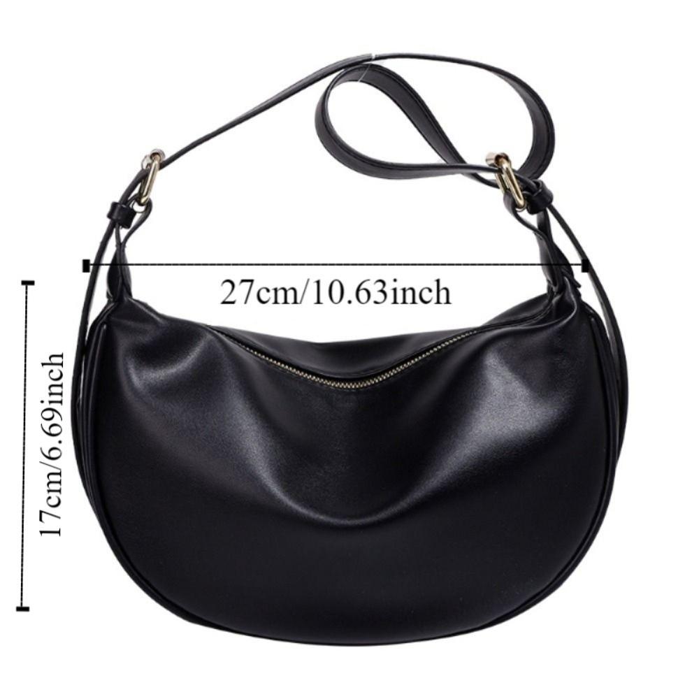 Adjustable Strap Vintage Crossbody Bags Zipper Underarm Dumpling Bag PU Leather Shoulder Bag  party