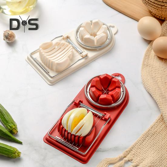 Kráječ na vejce 3 v 1 se závěsným otvorem Potravinářské potřeby BPA Free Odnímatelný řezací drát Kráječ na vařená vejce Kráječ do kuchyně