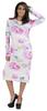 Bimba Printed Long Bodycon Dress With Pockets For Women Full Sleeves Dress Midi