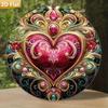 Metal Heart Wall Art Red Rustic Valentine Home Decor Bar Gift