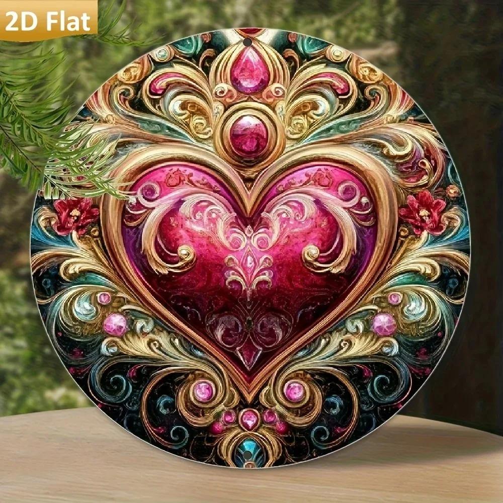 Metal Heart Wall Art Red Rustic Valentine Home Decor Bar Gift