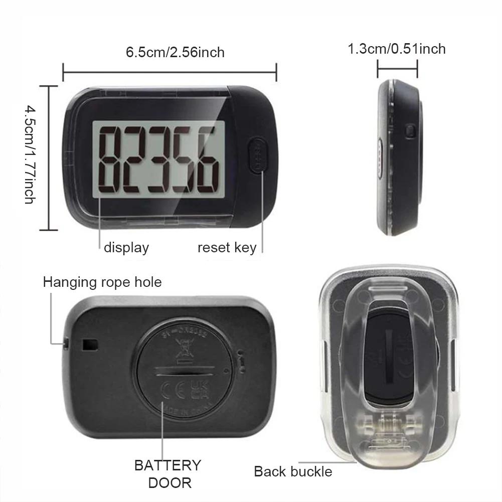 Portable Step Walking Exercise Digital Pedometers with Clip for Jogging Running Walking Lightweight Women Men Steps Watch