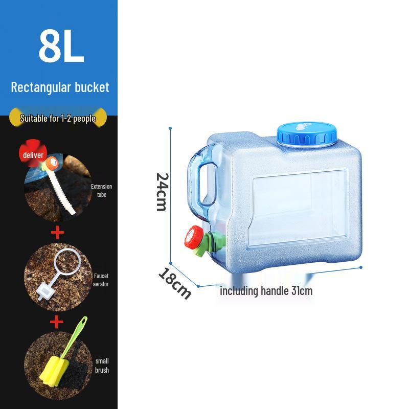 

Автомобильный уличный кемпинговый контейнер для воды с краном, квадратное пустое ведро для хранения бытовой минеральной воды