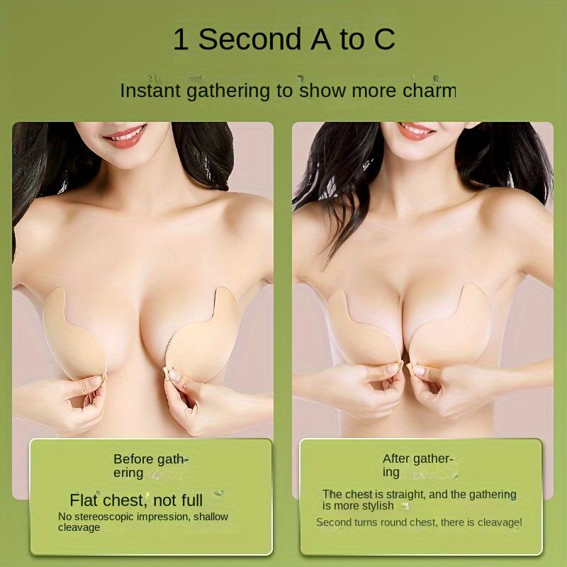 1 par de almohadillas adhesivas invisibles para sujetador para mujer, accesorios para vestidos de novia con escote en V profundo, con hebilla práctica, ajuste cómodo para bustos pequeños y grandes