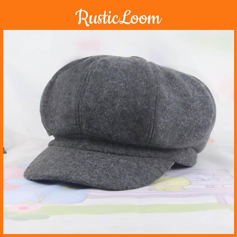 Elegant And Timeless Women Vintage Solid Wool Gatsby Newsboy Octagonal Hat For All Occasions