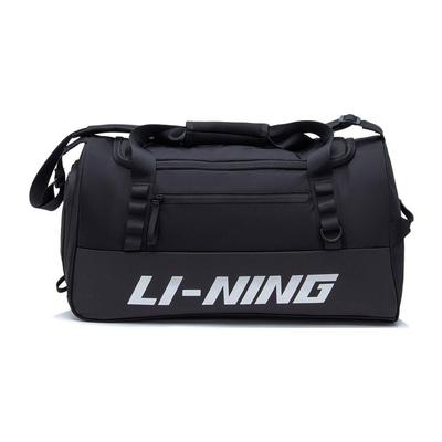 Li Ning Fitness Serie Logo Reißverschluss Polyester Sporttasche Unisex Taschen Schwarz ABLT003-1
