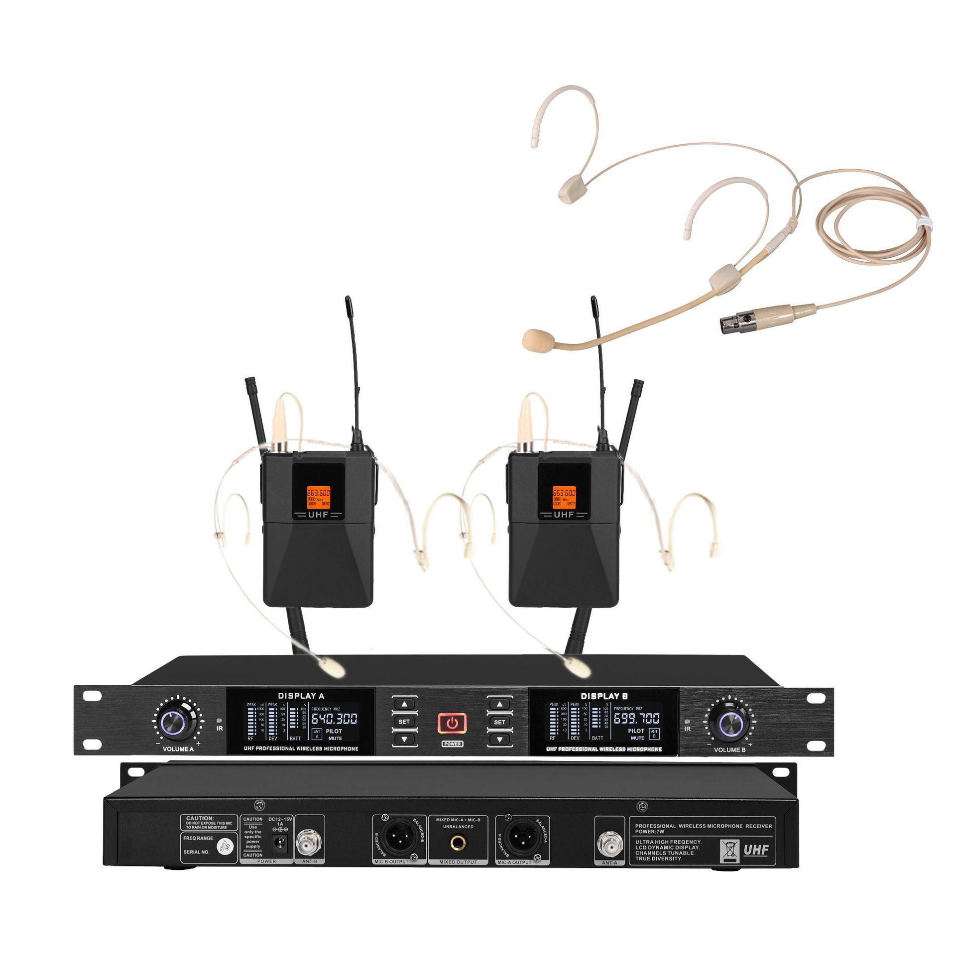 

KTV U-Band Infrared High-End Dual Wireless Lavalier and Headset Conference Microphone UK Plug