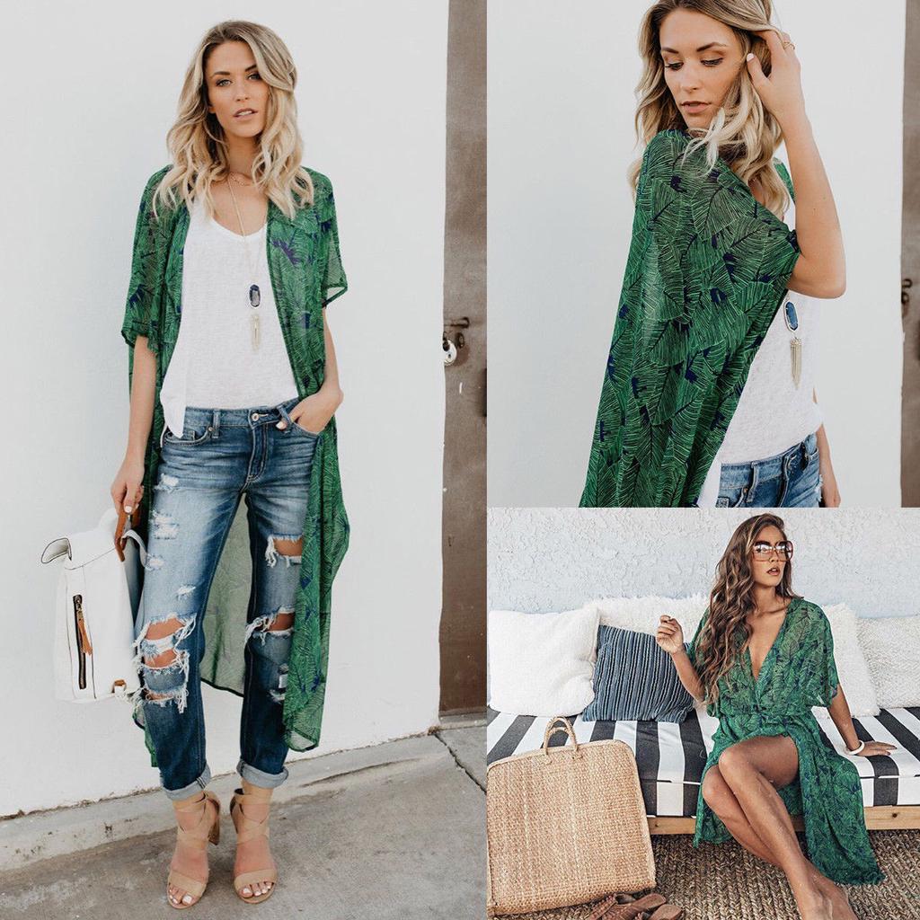 AU Women Chiffon Loose Shawl Kimono Cardigan Cover Up Shirts Blouse Long Style AU Women Chiffon Loose Shawl Kimono Cardigan Cover Up Shirts Blouse Long Style