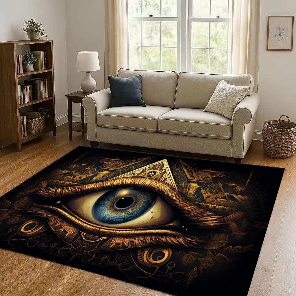 

3D Freemasonry All Seeing Eye Symbol Evil Eye Living Room Non-Slip Area Rug Carpet for Bedroom Playroom Sofa,Home Decor Doormat 40x60cm