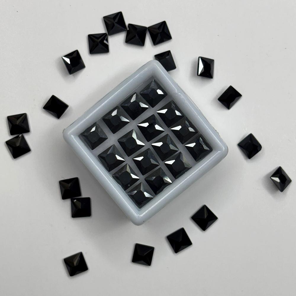 Natural Black Sapphire Square Cut Certified 5x5 Mm 5.40 Ct Gemstone Free Gift