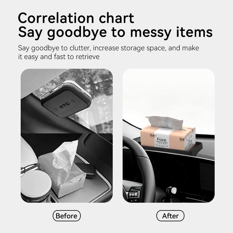 For Hyundai Kona 2025 Silicone Behind Screen ETC Tissue Storage Box Car Dashboard Organizer Interior Accessories
