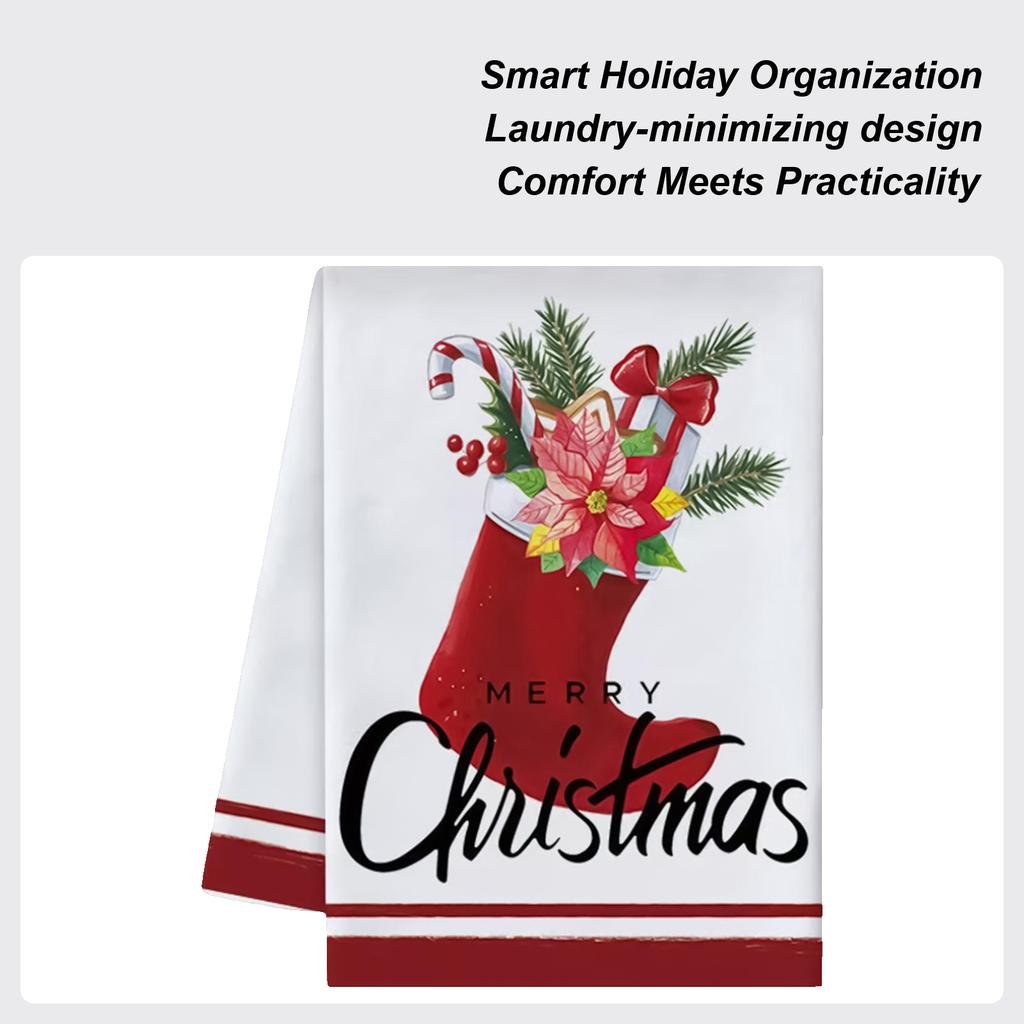 Christmas Towels 6-Piece Seasonal Home Decor Christmas Dish Towels Set Bathroom Rags For Home Farmhouse Desktop Wall Party