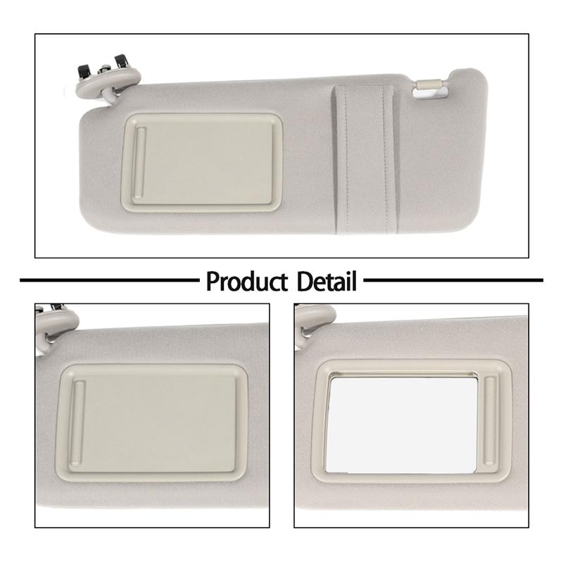 Beige Car Sun Visor Shade for Toyota Camry 2007-2011 Without Sunroof and Lights