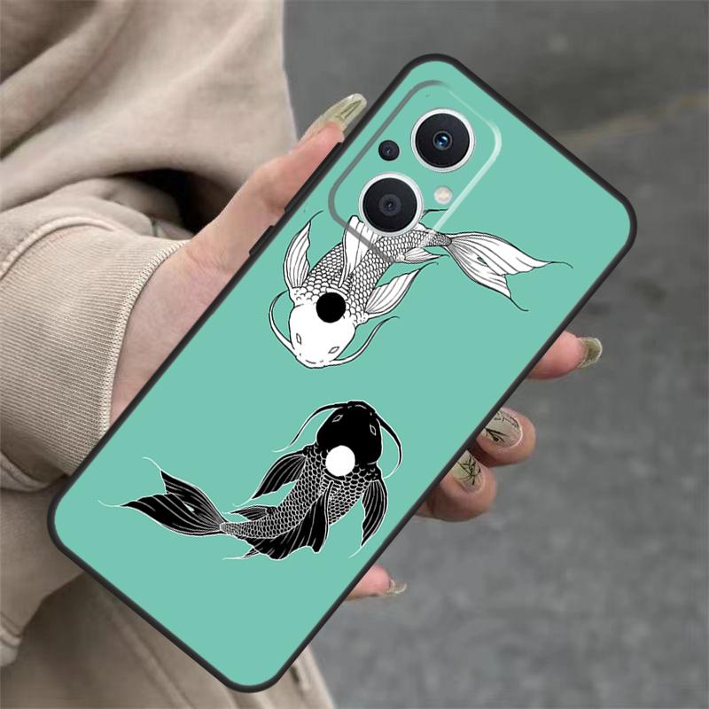 Koi Fisch Yin Yang Hülle Für OPPO Reno 14 10 11 12 13 Pro 11F 12F 13F 14F 7 8 Lite OPPO Find X9 X8 X5 Pro Abdeckung