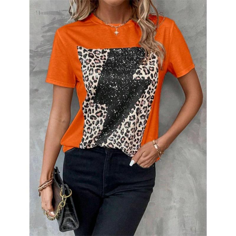 Leopard 3d Printed Kids Adult T-shirt Summer Women's Casual Outdoor Girl Short Sleeve Tees Top Pullover