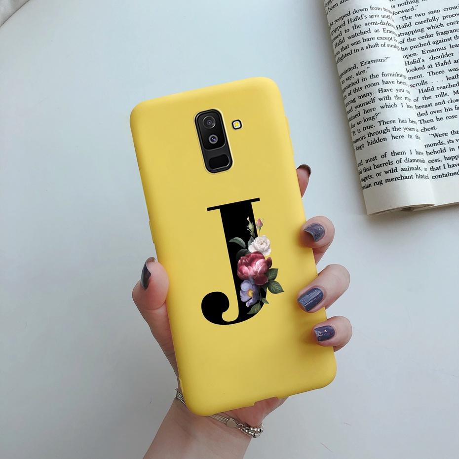 for Samsung Galaxy A6 2018 phone case A600 A600F for Samsung A6 a 6 plus 2018 A605 A605F A6plus case Beautiful 26 Letters cover
