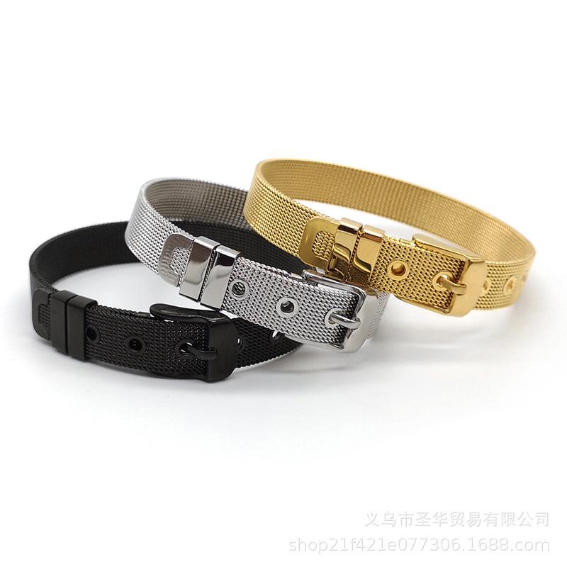 Engravable European & American Mesh Bracelet - Unisex Fashion Jewelry