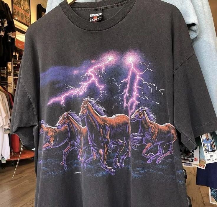 Retro Vintage Horses Graphic TShirt Unisex Short Sleeve Cotton Shirt S5XL Unisex T-Shirt XXXL