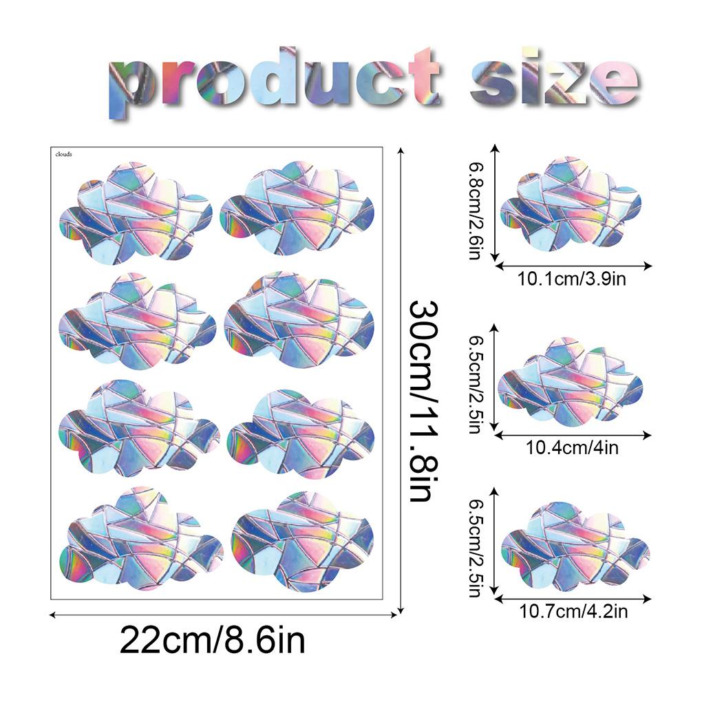 Glass Sticker Rainbow Anti Collision DIY Window Decal Removable Reusable Sun Catcher Cloud Attachable Mirror Cling Bedroom