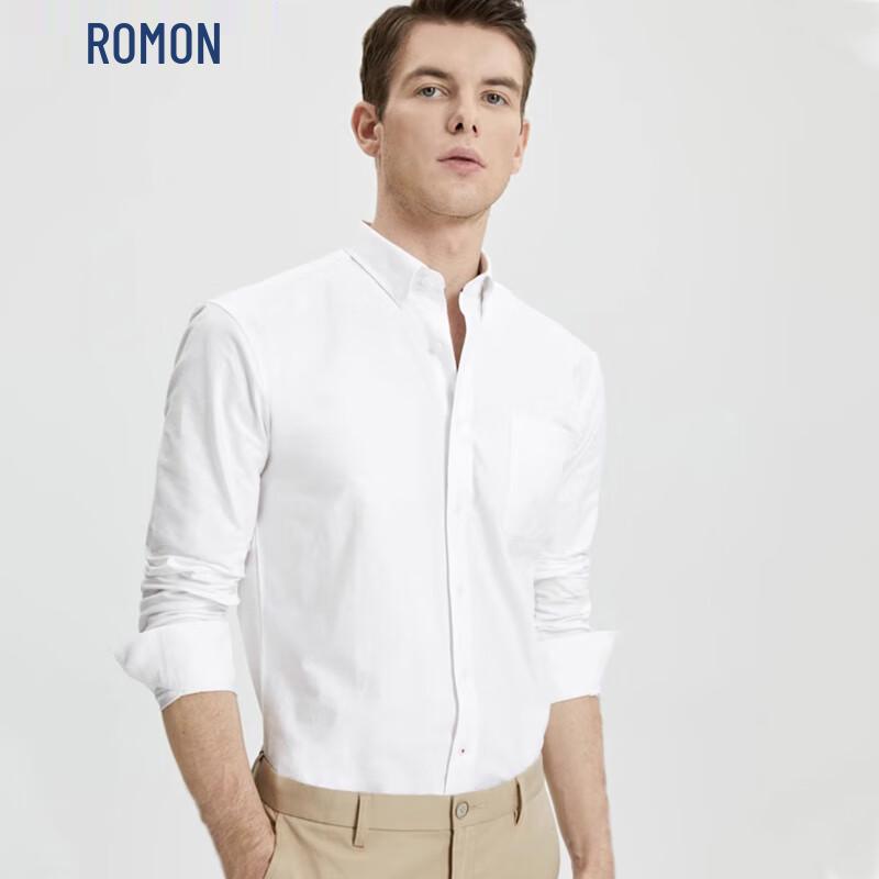 ROMON Men s Long-Sleeve Business Casual Oxford Shirt L