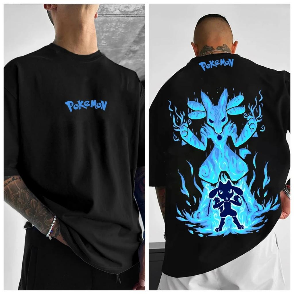 Pokémon Animatie Afgeleiden Patroon Print T-shirt Heren Dames 2025 Zomer Oversized Los Katoen Street Trend Merk Top