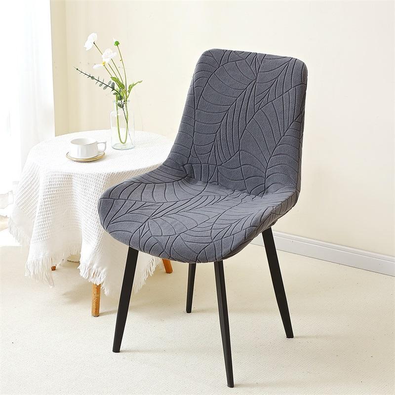 1/4/6Pcs Leaf Jacquard Curved Chair Covers Elastic Chair Slipcovers Home Chair Seat Protector For El Wedding Kitchen Banquet