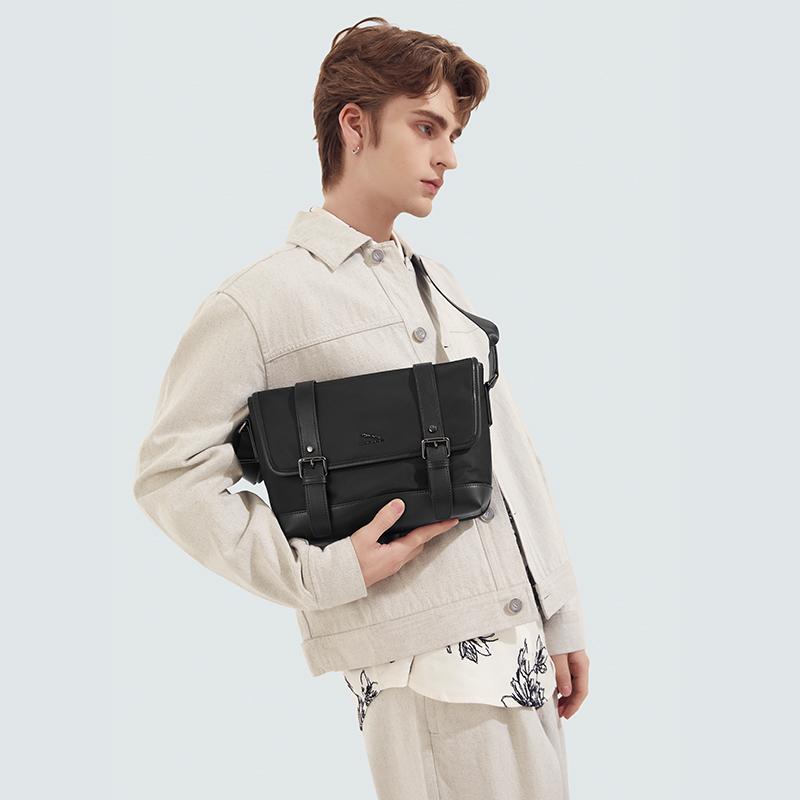 New JAGUAR Artificial Leather Crossbody Bags Shoulder Bags Regular Men's Black JX1T1220363101