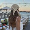 Solid Color Hair Scarf Hollow Out Lace Scarf Fashion Triangle Wrap  Women