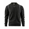 Men S V Neck Pullover Sweatshirt Long Sleeve Loose Fit Plaid Casual Top