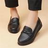 Soft Leather Quality Spring and Autumn Soft Leather Casual Shoes Single Shoes Medium Women's Shoes Flat Sole Comfortable and Wear-resistant Daily