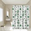Shower Curtain Simple Wind Green Leaves Print Bathroom Curtains Waterproof Quick Dry For Toilet Modern Style 200Cm Peva Fabric