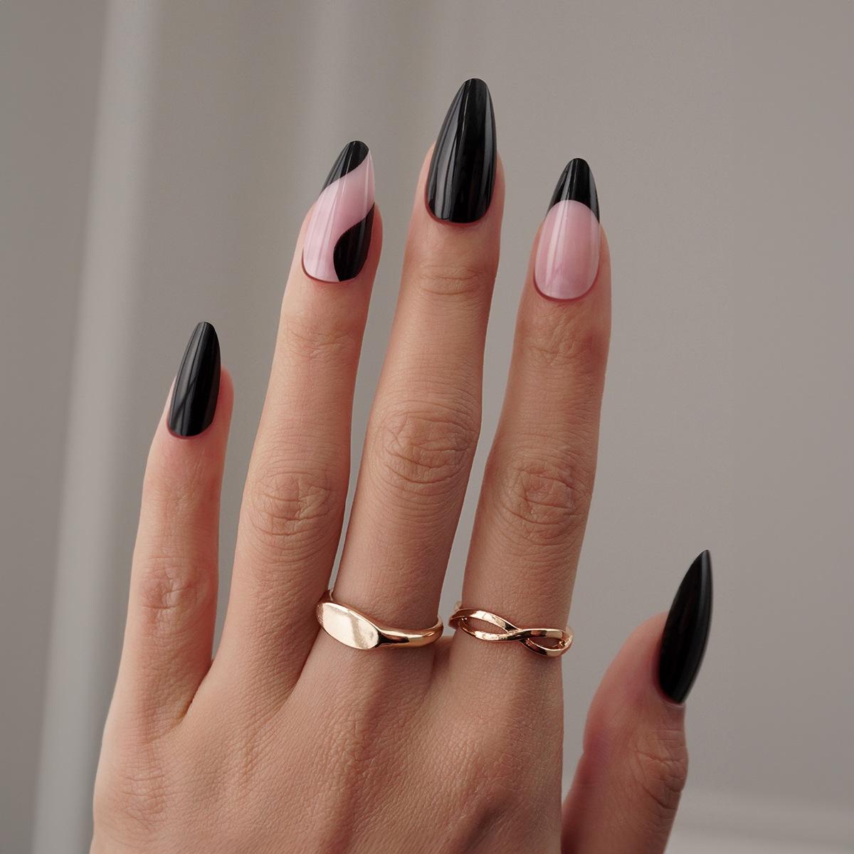 

European & American French Style Dark Hook Edge Wearable Removable Nail Tips