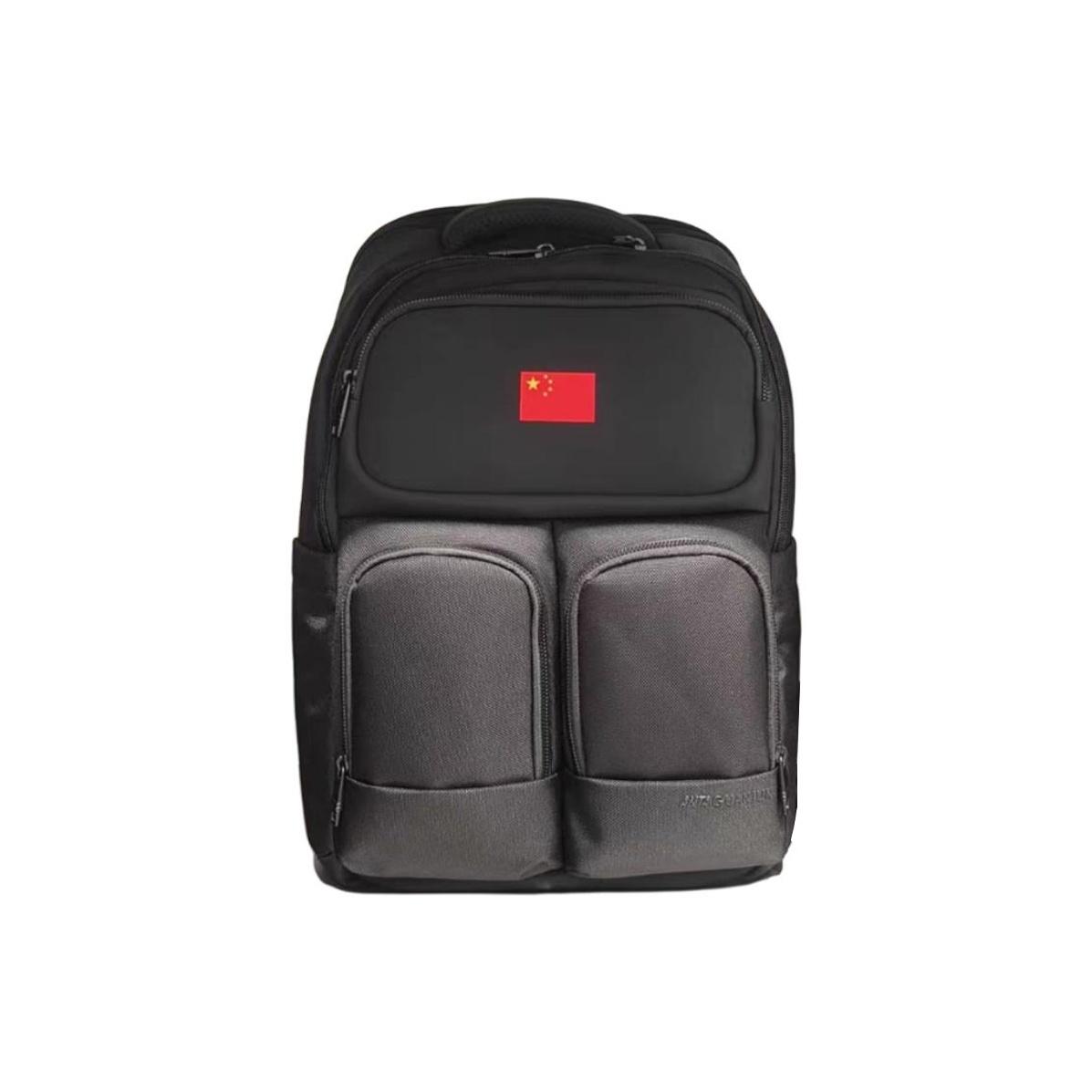 Anta Letter Logo Zipper Closure Fabric Backpack Unisex Backpack Black 192440151R-1 Black