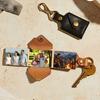 Keychain Imitation Leather Folding Key Chain with Photo Holder Durable Smooth Surface Minimalist Style Key Organizer