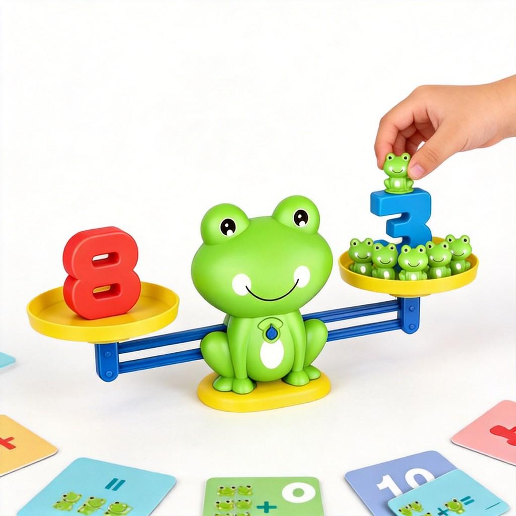Stielspielzeug für Kinder Pädagogisches Gleichgewichtsspiel mit Fröschen und Zahlen