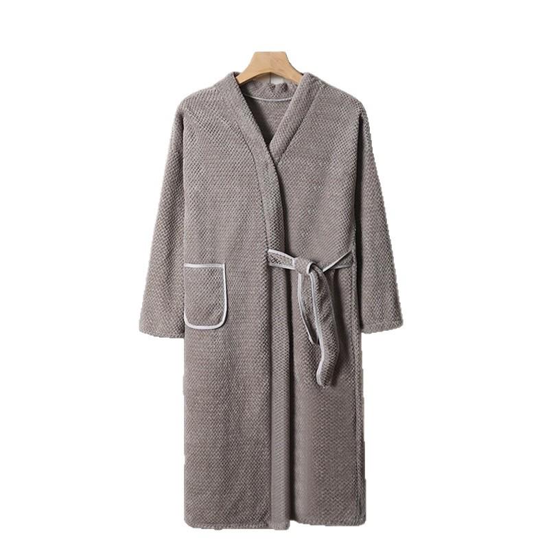 Soft Quick-Dry Long Bathrobe/Bath Skirt for Men & Women - Autumn/Winter Wear