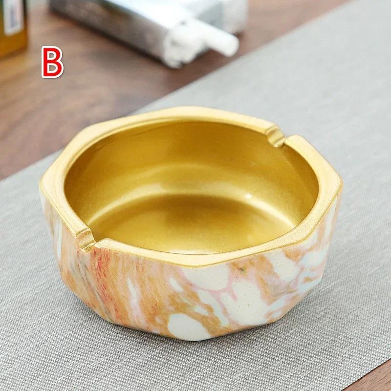 1Pc High Quality Cigarette Ashtray Home Office Portable Fashion Round Ceramic Pot Storage Smoking Household Accessories